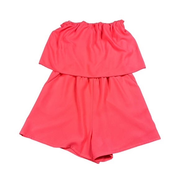 Women's Strapless Coral Jumpsuit - Picture 1 of 4